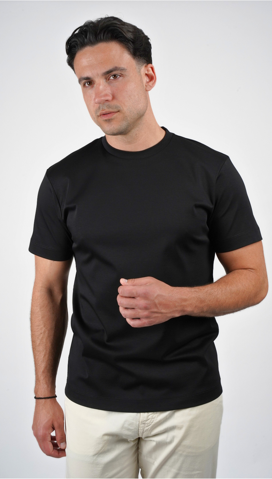 Premium glans T-shirt | Onyxzwart