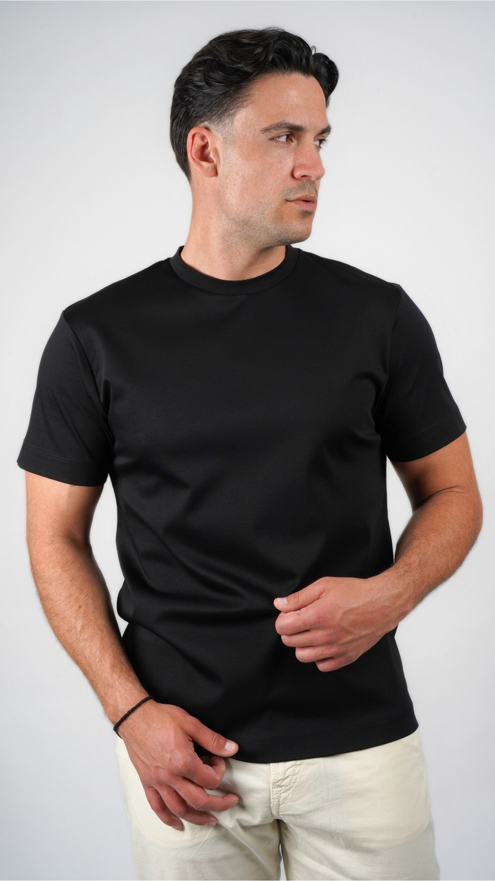 Premium glans T-shirt | Onyxzwart