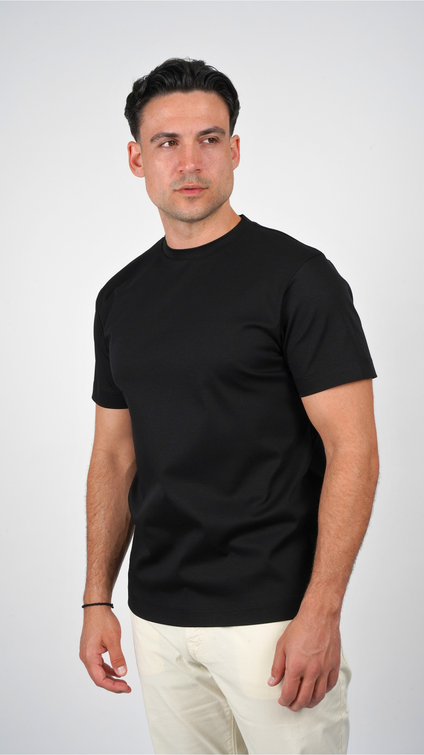 Premium glans T-shirt | Onyxzwart