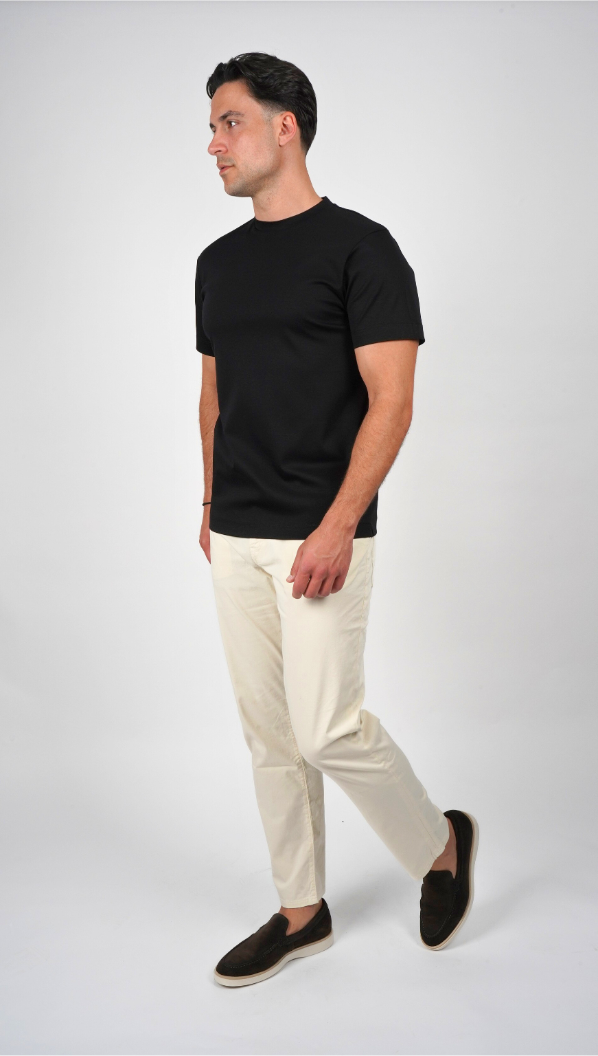 Premium glans T-shirt | Onyxzwart