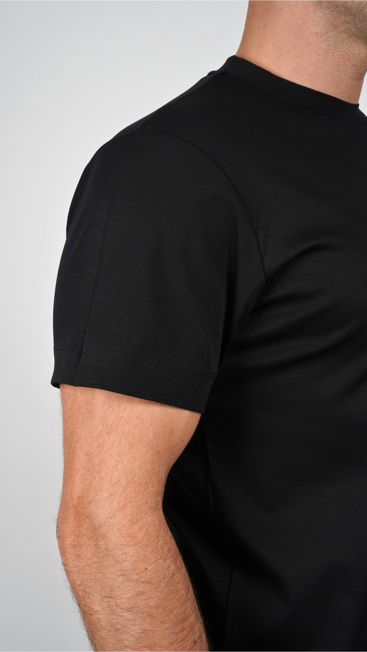 Premium glans T-shirt | Onyxzwart