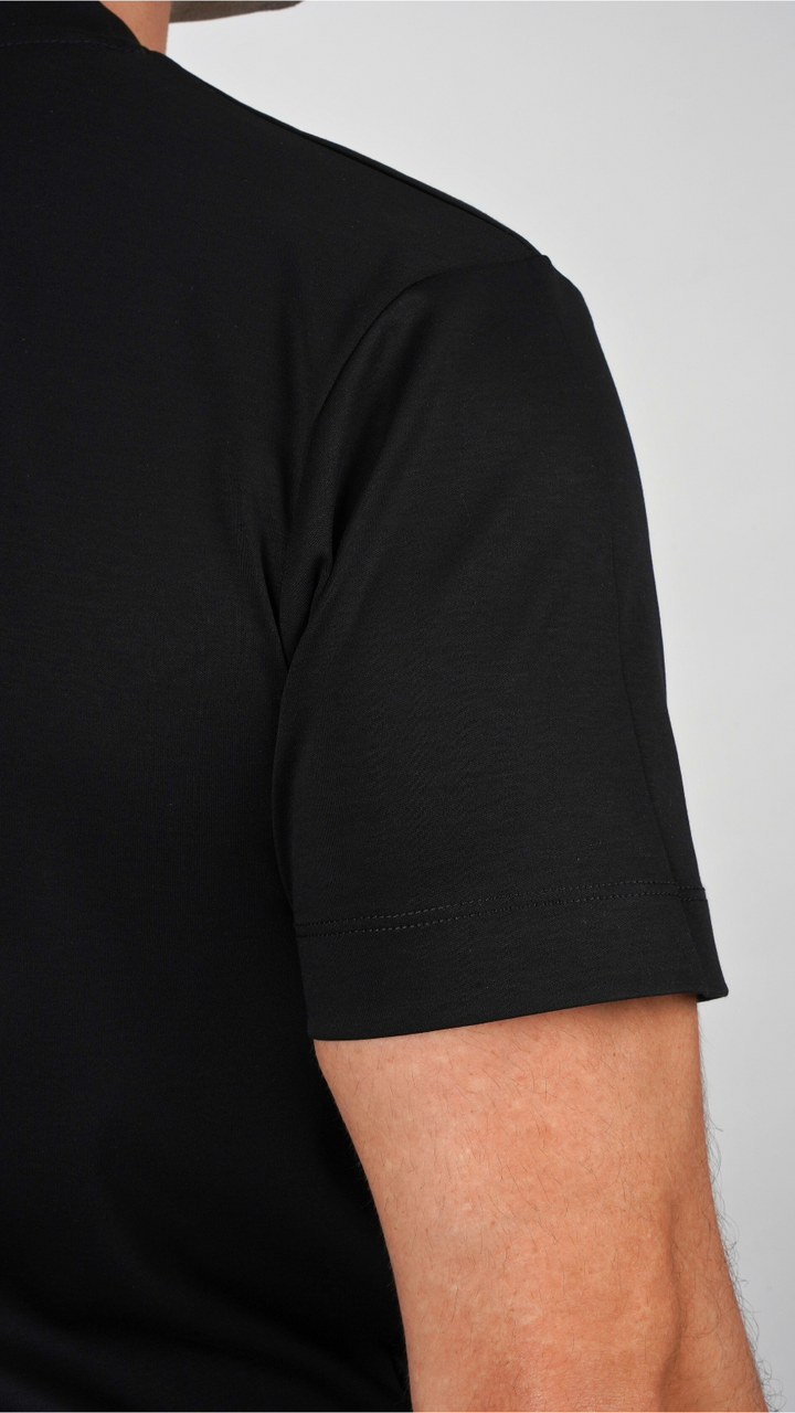 Premium glans T-shirt | Onyxzwart