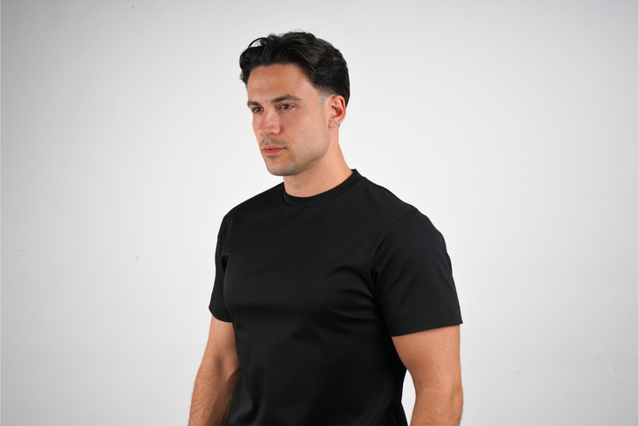Premium glans T-shirt | Onyxzwart