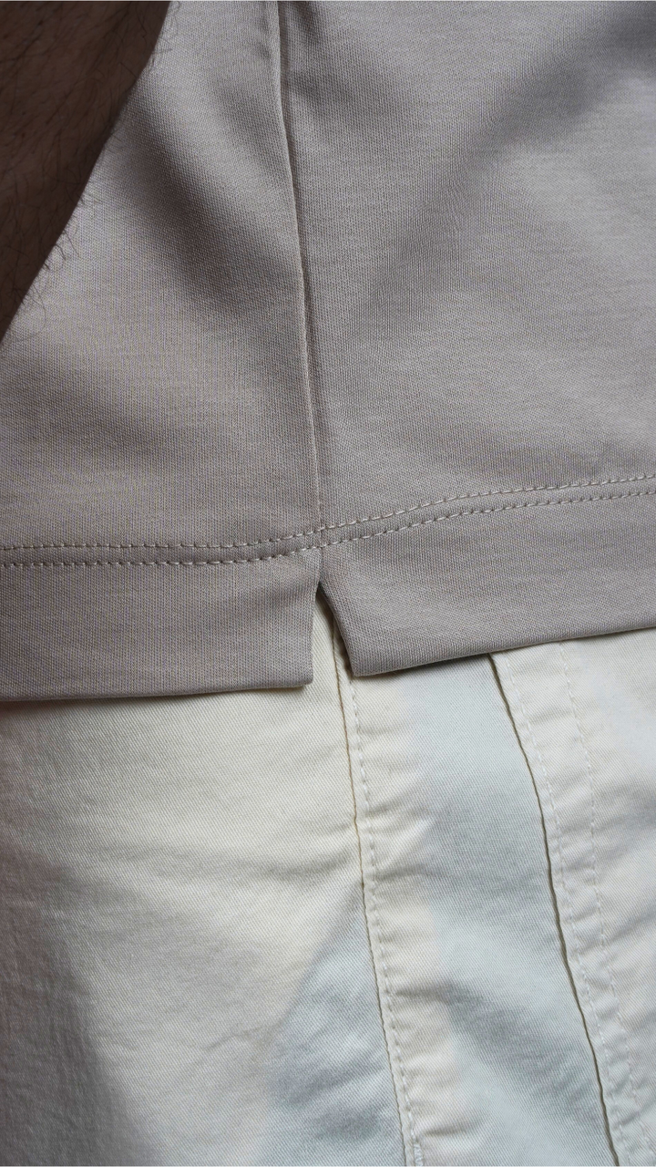 Premium glans T-shirt | Champagnebeige