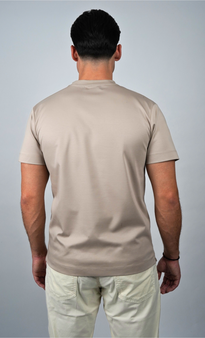 Premium glans T-shirt | Champagnebeige